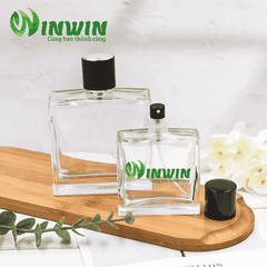 Chai thủy tinh đựng nước hoa 50ml 100ml dáng vuông thấp