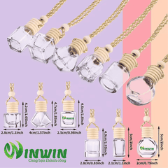 Chai thủy tinh đựng nước hoa treo xe hơi 5ml - 10ml