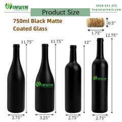 Chai thủy tinh màu đen 750ml