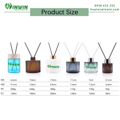 Chai thủy tinh đựng tinh dầu khuếch tán 50ml 130ml 140ml 180ml 220ml