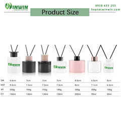 Chai thủy tinh đựng tinh dầu khuếch tán 50ml 90ml 130ml 150ml 200ml