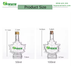 Chai thủy tinh hình lá phong 50ml 100ml