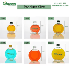 Chai thủy tinh hình tròn 50ml - 500ml