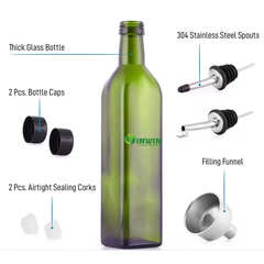 Chai thủy tinh màu xanh lá cây đậm 250ml 500ml 750ml 1000ml