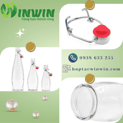Chai thủy tinh nắp gài 250ml 500ml 1000ml