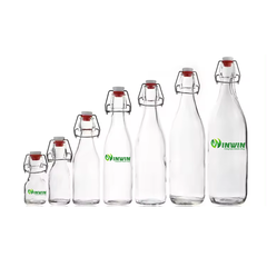 Chai thủy tinh nắp gài màu trong 60ml - 1L