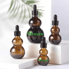 Chai thủy tinh nhỏ giọt dáng hồ lô màu nâu 20ml 30ml 50ml 100ml