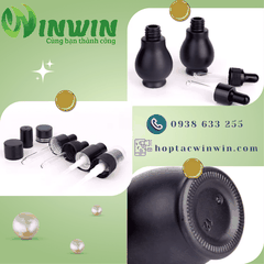 Chai thủy tinh nhỏ giọt dáng quả bầu màu đen mờ 20ml 30ml 50ml 100ml