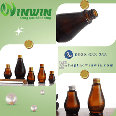 Chai thủy tinh nhỏ giọt dáng quả bầu màu nâu 10ml 20ml 30ml 50ml 100ml