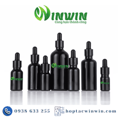 Chai thủy tinh nhỏ giọt dáng tròn màu đen 5ml 10ml 15ml 20ml 30ml 50ml 100ml