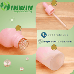 Chai thủy tinh nhỏ giọt dáng tròn màu hồng pastel 5ml 10ml 15ml 20ml 30ml 50ml 100ml