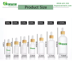 Chai thủy tinh nhỏ giọt dáng tròn màu trắng mờ 5ml 10ml 15ml 20ml 30ml 50ml 100ml