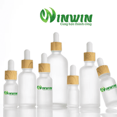 Chai thủy tinh nhỏ giọt dáng tròn màu trắng mờ 5ml 10ml 15ml 20ml 30ml 50ml 100ml