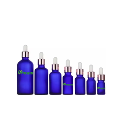 Chai thủy tinh nhỏ giọt dáng tròn màu xanh dương mờ 5ml 10ml 15ml 20ml 30ml 50ml 100ml