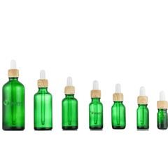 Chai thủy tinh nhỏ giọt dáng tròn màu xanh lá 5ml 10ml 15ml 20ml 30ml 50ml 100ml
