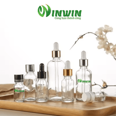 Chai thủy tinh nhỏ giọt dáng tròn trong suốt 5ml 10ml 15ml 20ml 30ml 50ml 100ml