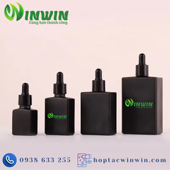 Chai thủy tinh nhỏ giọt dáng vuông 15ml 30ml 50ml 100ml màu đen