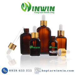 Chai thủy tinh nhỏ giọt dáng vuông màu nâu 10ml 20ml 30ml 50ml 100ml