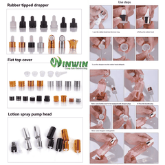 Chai thủy tinh nhỏ giọt dáng tròn màu trắng 5ml 10ml 15ml 20ml 30ml 50ml 100ml
