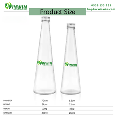 Chai thủy tinh tam giác 250ml 330ml