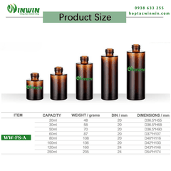 Chai thủy tinh vai phẳng màu nâu 20ml - 250ml