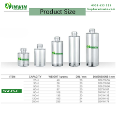 Chai thủy tinh vai phẳng màu trong 20ml - 250ml