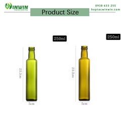 Chai thủy tinh vai tròn màu xanh_màu nâu 250ml 500ml 750ml
