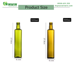 Chai thủy tinh vai tròn màu xanh_màu nâu 250ml 500ml 750ml