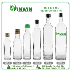 Chai thủy tinh vai vuông 100ml - 1000ml