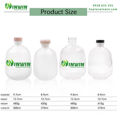 Chai thủy tinh vân dọc 375ml 500ml