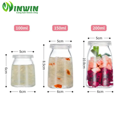 Hũ thủy tinh nắp nhựa 100ml 150ml 200ml