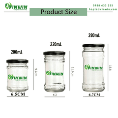 Hũ thủy tinh 200ml 220ml 280ml 300ml