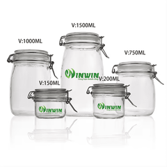 Hũ thủy tinh có nắp gài 150ml- 5L
