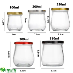 Hũ thủy tinh dáng bầu 100ml 200ml 250ml 300ml 380ml