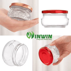 Hũ thủy tinh dáng bầu dẹp 80ml 100ml 150ml 200ml