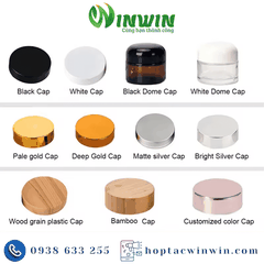 Hũ thủy tinh đựng mỹ phẩm 15g 30g 50g màu nâu