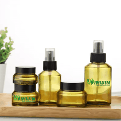 Hũ thủy tinh đựng mỹ phẩm 15g 30g 50g màu oliu