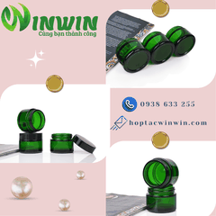 Hũ thủy tinh đựng mỹ phẩm 5g - 250g màu xanh lá