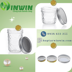 Hũ thủy tinh kim cương nắp nhôm 250ml 450ml 600ml