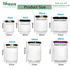 Hũ thủy tinh tròn 25ml - 1000ml