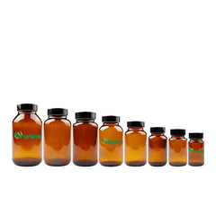 Hũ thủy tinh tròn miệng rộng màu nâu 60ml - 500ml