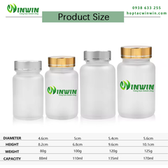 Hũ thủy tinh tròn miệng rộng mờ 88ml 110ml 135ml 170ml