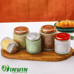 Hũ thủy tinh tròn sọc 150ml 200ml 280ml 380ml 500ml