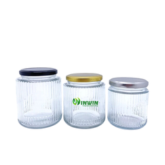 Hũ thủy tinh tròn sọc 150ml 200ml 280ml 380ml 500ml