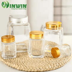 Hũ thủy tinh vuông 50ml 100ml 180ml 280ml 360ml 500ml 750ml