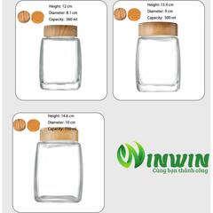 Hũ thủy tinh vuông 50ml 100ml 180ml 280ml 360ml 500ml 750ml