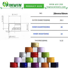 Nắp nhôm vặn 18mm - 28mm màu trắng