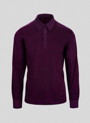 Áo Polo Nam Dài Tay Dệt Thoi Cotton Lụa SYD - Burgundy
