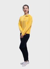 Áo Hoodie Nữ Chui Đầu Dệt Kim Có Mũ - Vàng