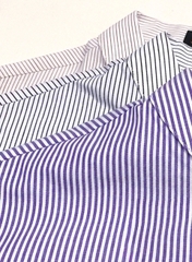 Áo Sơ Mi Cotton In Sọc Nữ - Tay Dài 3/4 - Đen